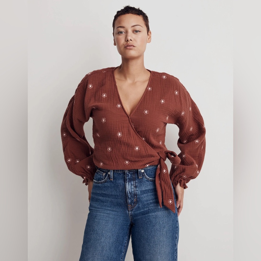 Madewell Lightspun Maira Wrap Top